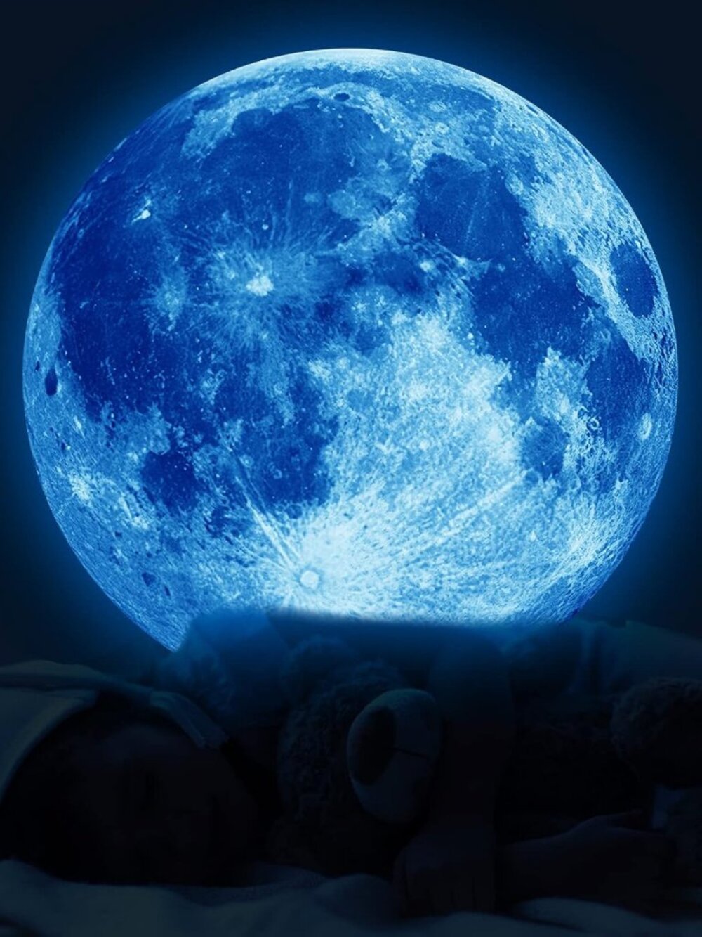 11.8 Inch Glow in The Dark Moon Wall Decal Stickers for Kids Ceiling Bedroom Wal